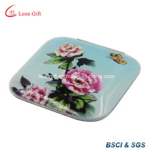 Square Compact Flower Printed Pocket Makeup Mirror